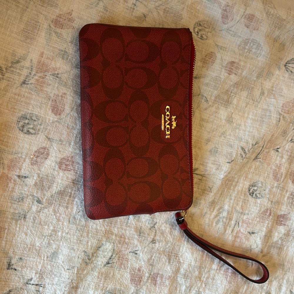 New Coach red wristlet